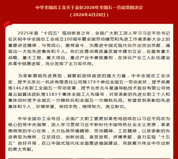 喜讯！匠心筑梦 劳动光荣——集团职工张发被授予全国五一劳动奖章称号